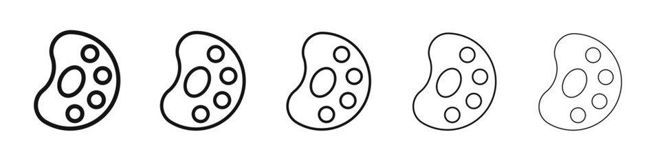 Palette icon vector outline set illustration sign