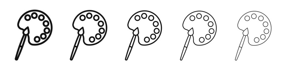 palette color icon vector outline set illustration sign