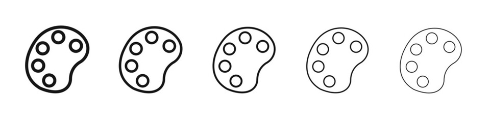 Palette icon vector outline set illustration sign