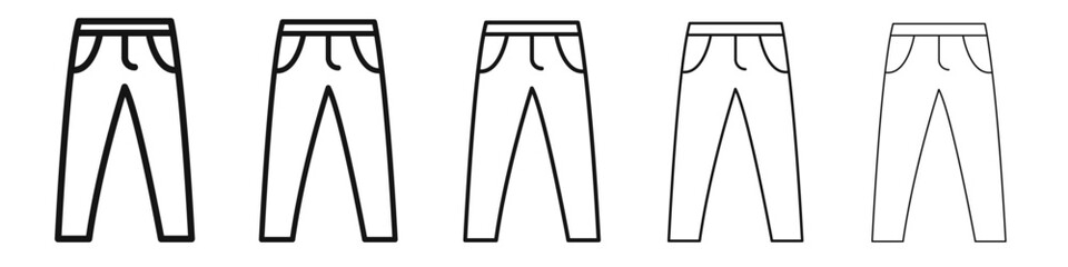 Pants icon vector outline set illustration sign
