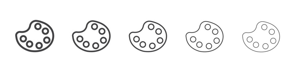 Palette icon vector outline set illustration sign