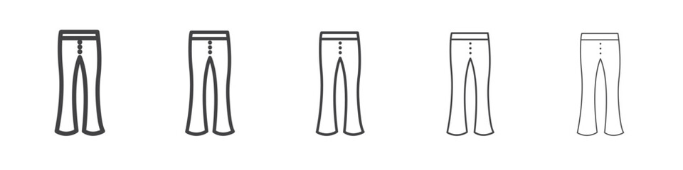Pants Icon vector outline set illustration sign