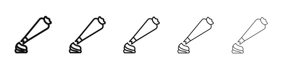 Pastry bag icon vector outline set illustration sign