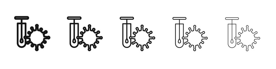 PCR test icon vector outline set illustration sign