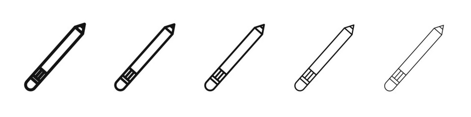 Obraz premium Pencil icon vector outline set illustration sign
