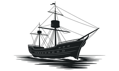 ship on a white background