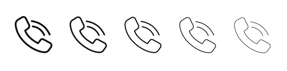 Phone call icon vector outline set illustration sign