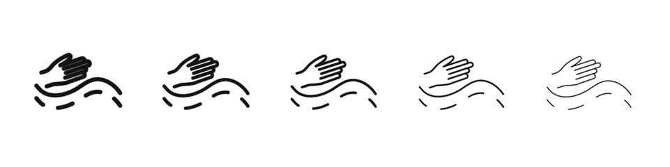 physiotherapy icon vector outline set illustration sign