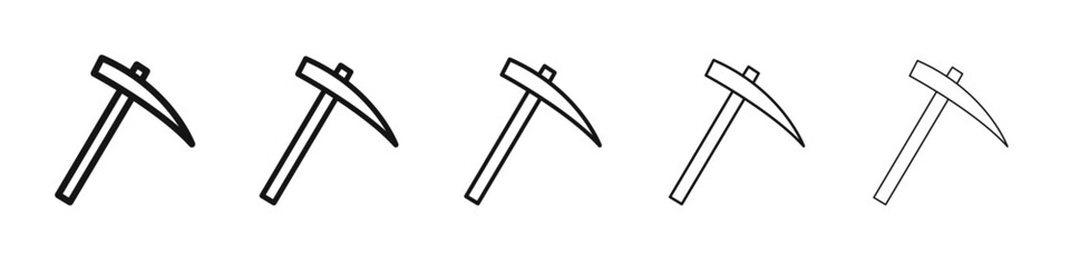 Pick axe icon vector outline set illustration sign