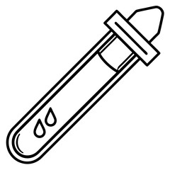 Minimal Blood Vial Line Art