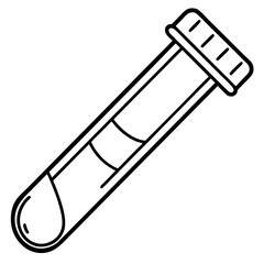 Minimal Blood Vial Line Art
