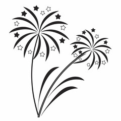 Obraz premium Vector Collection of Colorful Fireworks and Holiday Bursts Icons and Designs