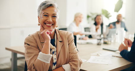 Mature, portrait and meeting with business woman in office strategy, mentorship and broker...