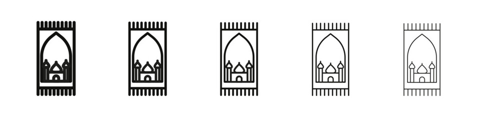Prayer rug icon vector outline set illustration sign