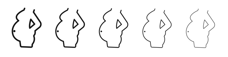 Pregnant woman icon vector outline set illustration sign