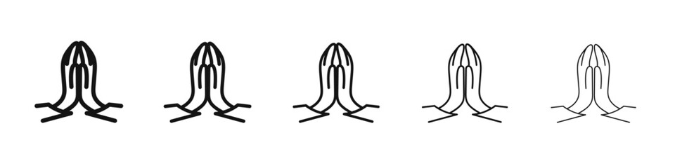 Pray icon vector outline set illustration sign