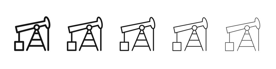 pumpjack icon vector outline set illustration sign