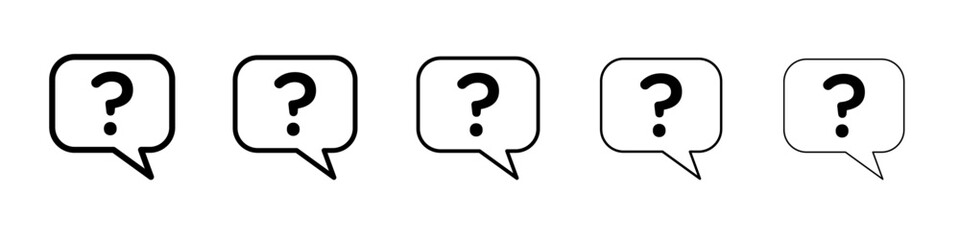 Question icon vector outline set illustration sign