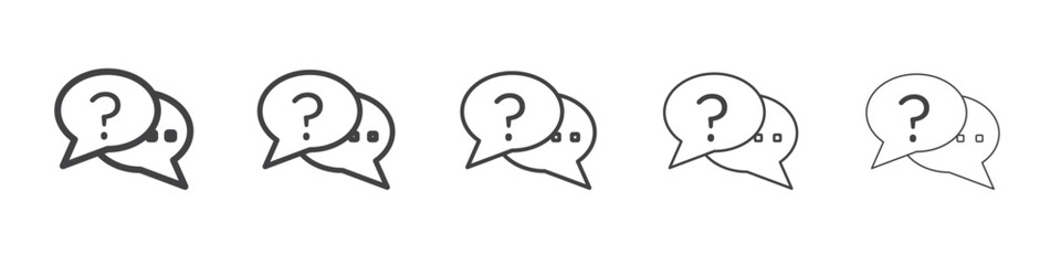 Question icon vector outline set illustration sign