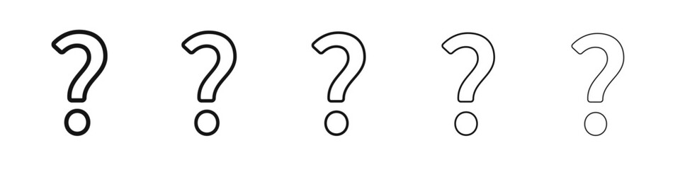 Question icon vector outline set illustration sign