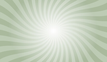 Obraz premium Abstract laurel green background with rays retro starburst. Spiral radial striped backdrop design. Sunbeam swirl light retro design. Vintage sunrays swirl sun beam pattern.