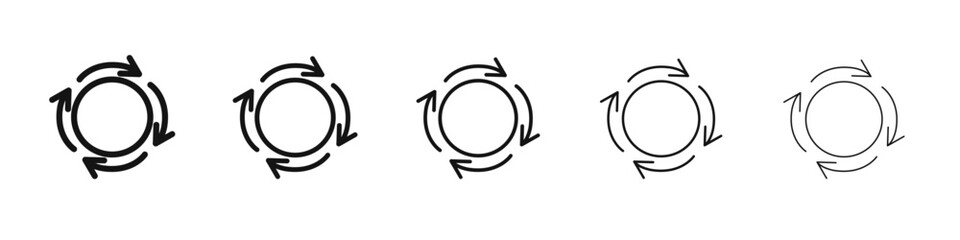 Recycle icon vector outline set illustration sign