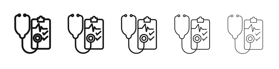 Regular health checkups icon vector outline set illustration sign