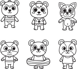 Set of cartoon animals