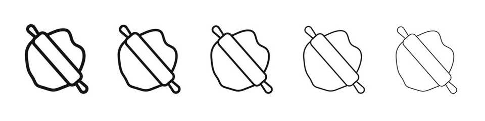 Rolling pin icon vector outline set illustration sign