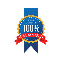 Customer satisfaction guaranteed golden badge 
