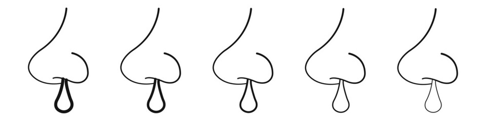 Runny nose icon vector outline set illustration sign