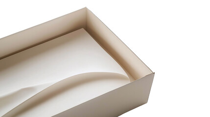 Empty open cardboard box for packaging design on a transparent background. PNG