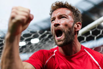 6h Close up, A soccer player celebrates a goal