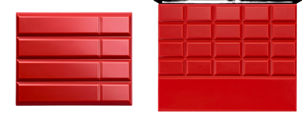  Long Red Chocolate Bar Packaging with Matte Finish, isolated on transparent background PNG