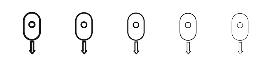 Scroll down icon vector outline set illustration sign