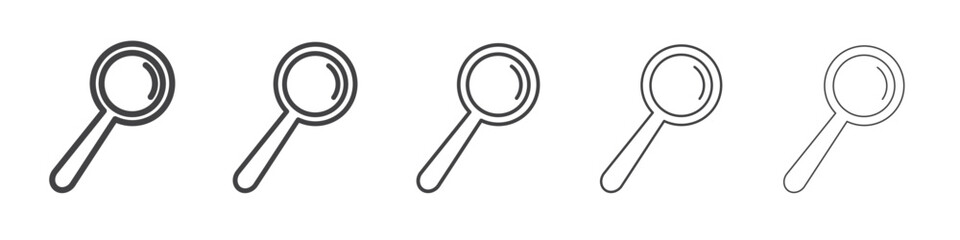 Search icon vector outline set illustration sign