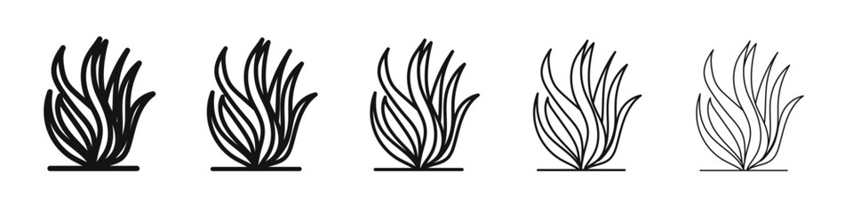 Seaweed icon vector outline set illustration sign © Krrish