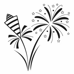 Vector Collection of Colorful Fireworks and Holiday Bursts Icons and Designs
