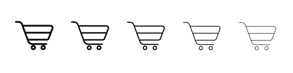 Shopping Cart icon vector outline set illustration sign
