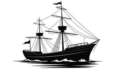 ship on a white background
