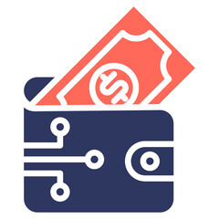 Digital Wallet glyph color icon