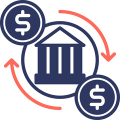 Bank Transfer glyph color icon