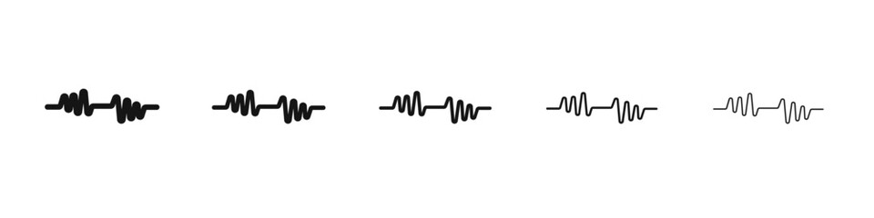 Sound wave icon vector outline set illustration sign