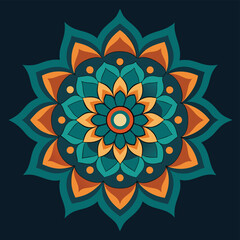 Highly detailed colorful mandala vector design