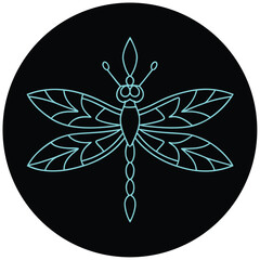 Detailed illustration of a centered dragonfly