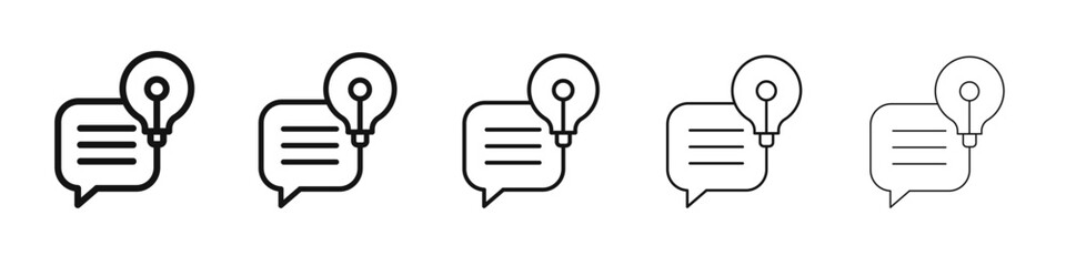 Suggestion icon vector outline set illustration sign