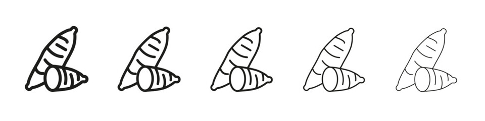 Sweet potato icon vector outline set illustration sign