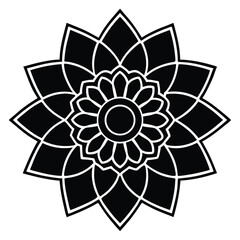 Highly detailed gold mandala design on black background