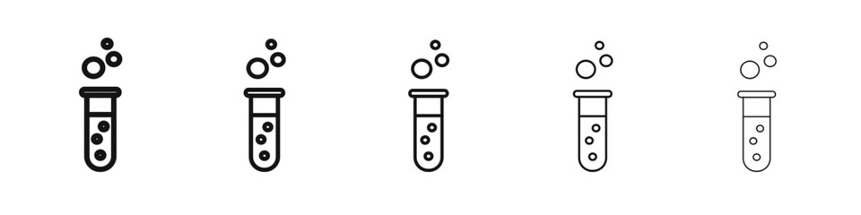 Test tube icon vector outline set illustration sign