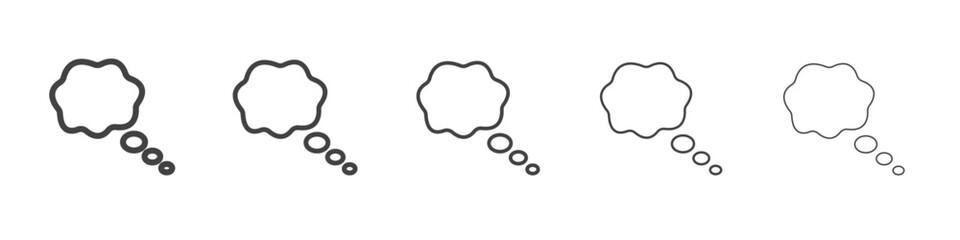 Think bubble icon vector outline set illustration sign